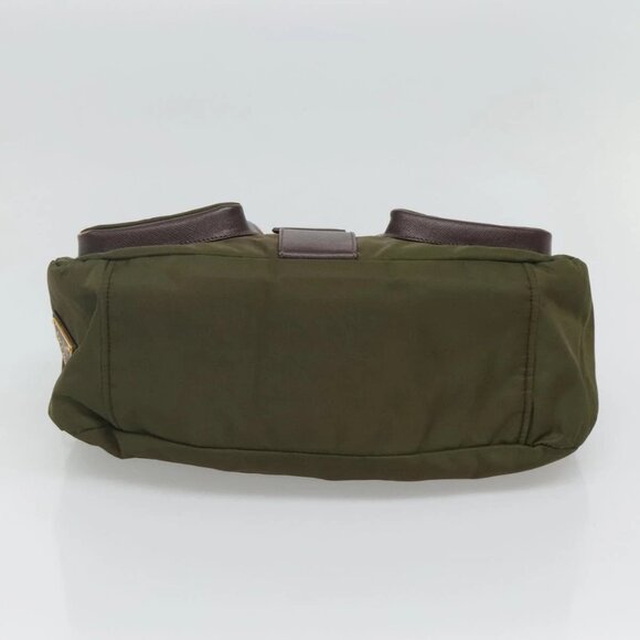 PRADA Shoulder Bag Nylon Khaki Gold Auth 120599 - Picture 6 of 16